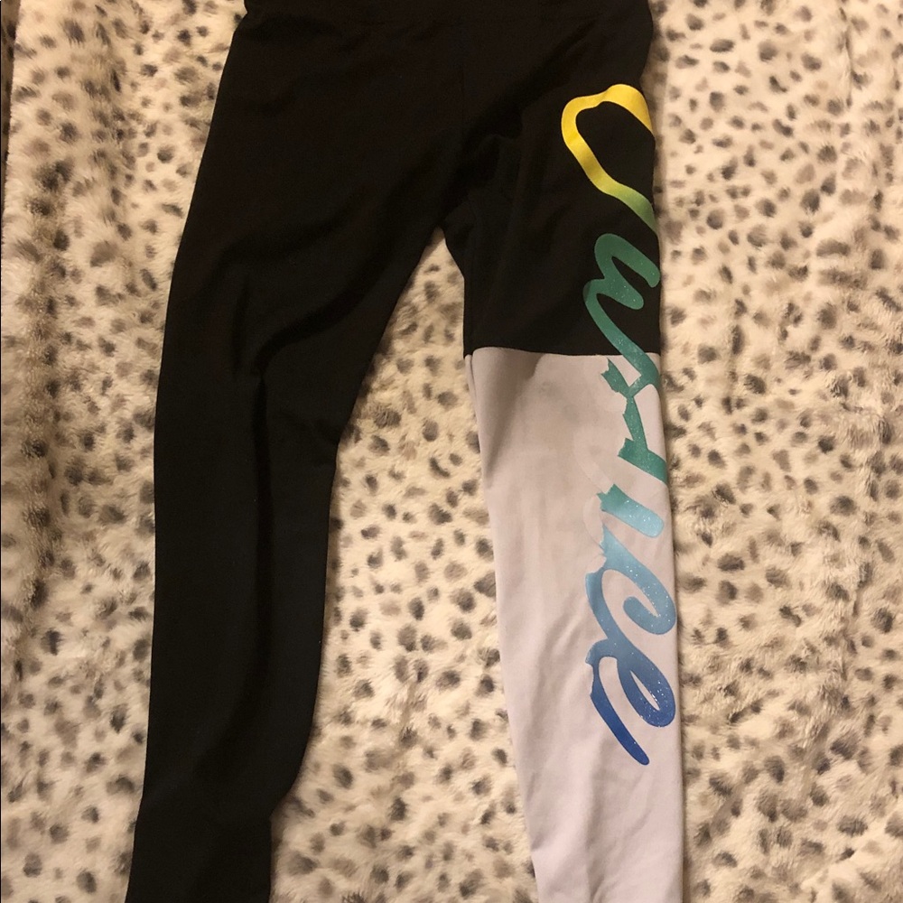 Justice Black and White Leggings Bold Pattern